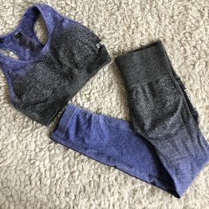 GymShark Set Indigo/Blue Top and Leggings